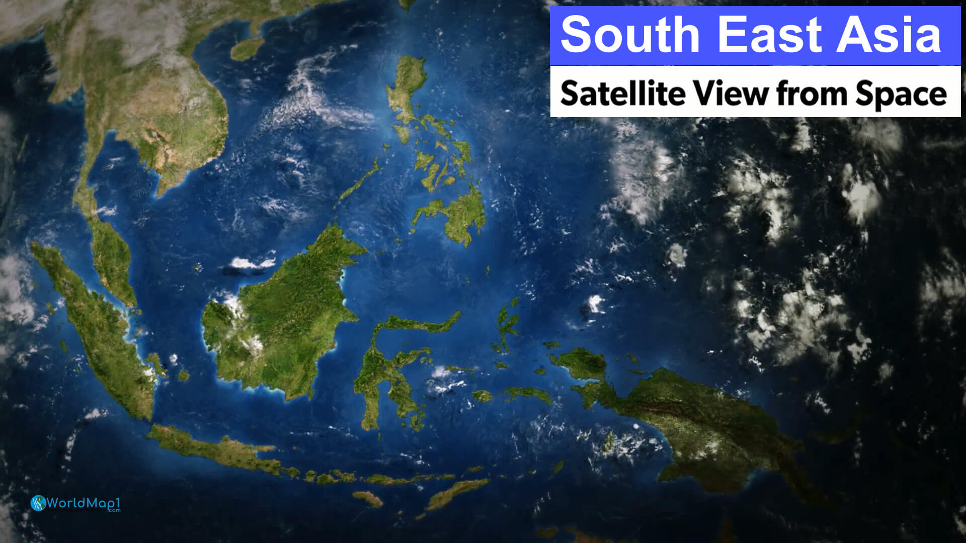 South East Asia Satellite Image Map